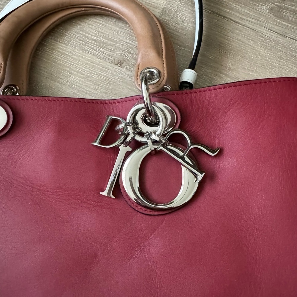 Christian Dior Diorissimo multicolor bag Red White Cream RARE authentic - Picture 12 of 12